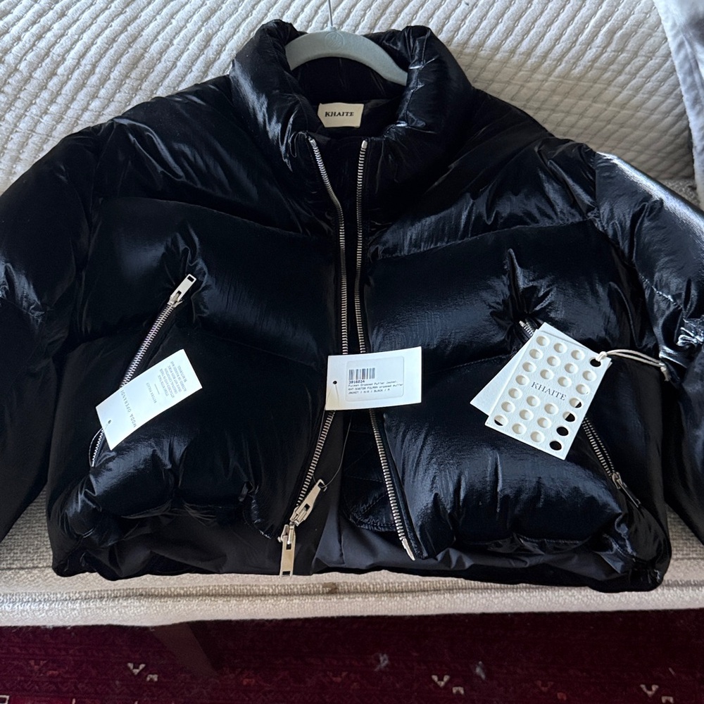 NWT Khaite Women's Black Puffer Jacket size Medium - Picture 6 of 8
